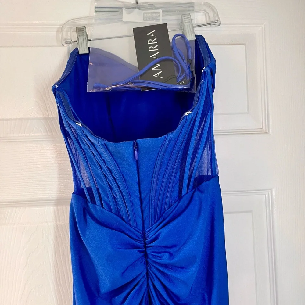 Elegant Blue Amarra Strapless Gown, with optional straps - Picture 5 of 7
